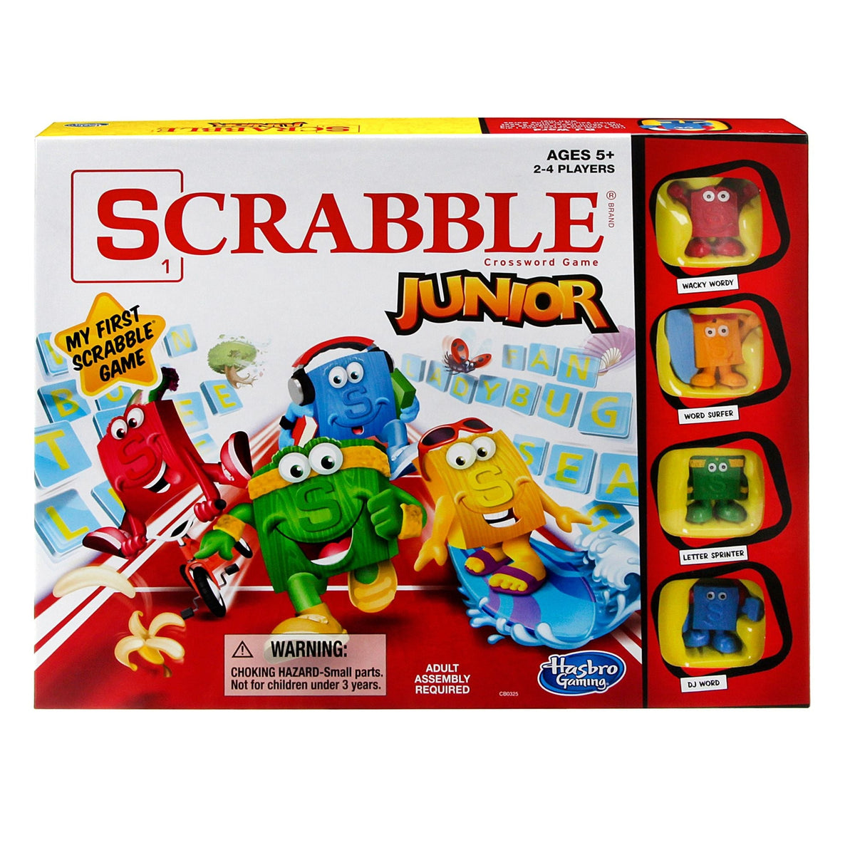 Games Scrabble Junior 2-4 Player Board Game, English/French, Ages 5+
