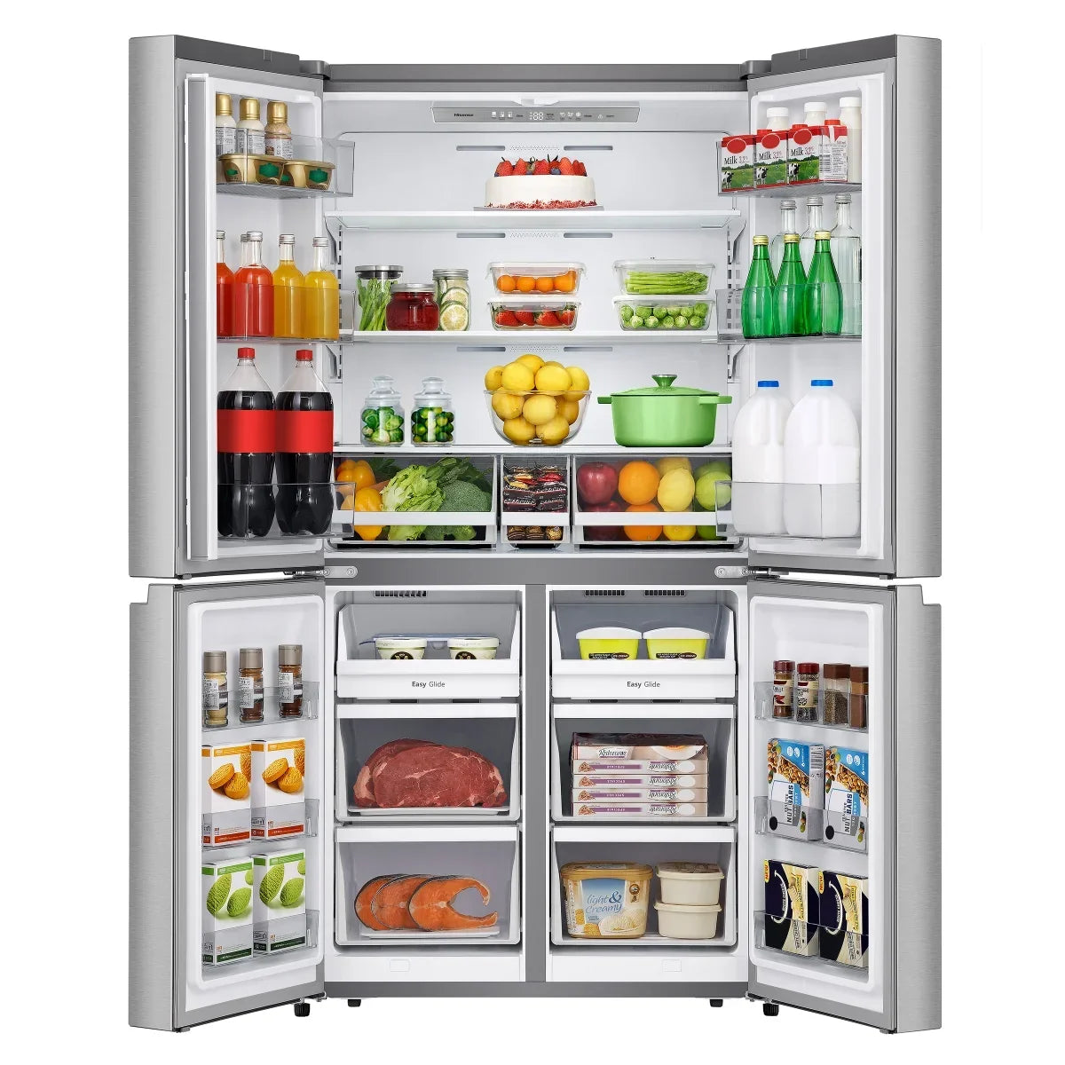 Hisense 24 in. 11.5 cu ft. Stainless Steel Top Mount Counter Depth Refrigerator with Recessed Handles