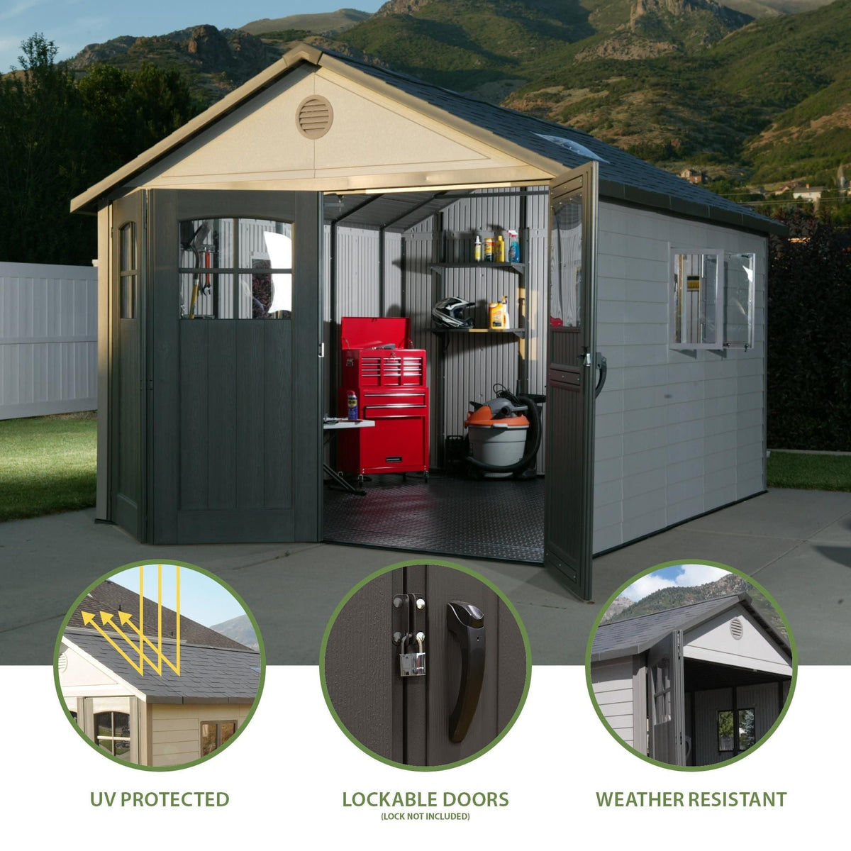 Lifetime Outdoor Storage Shed, 11-ft x 11-ft