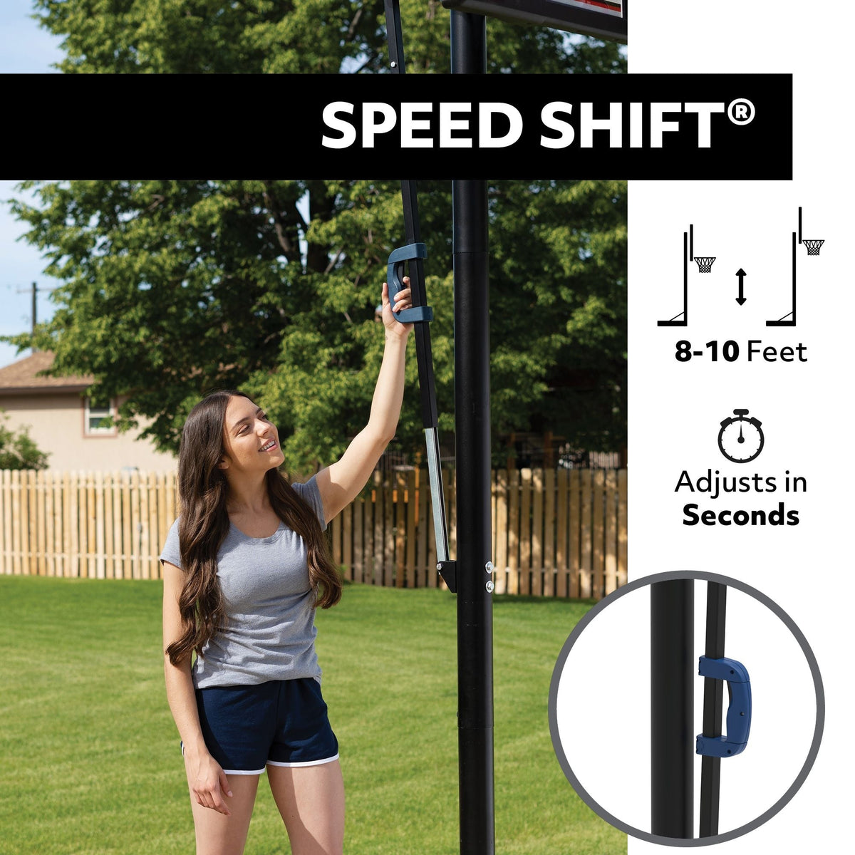 Lifetime Portable Adjustable Basketball Backboard, Hoop & Net System, 50-in