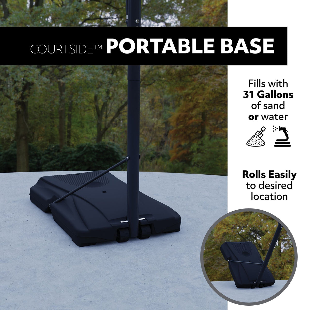 Lifetime Portable Adjustable Basketball Backboard, Hoop & Net System, 50-in