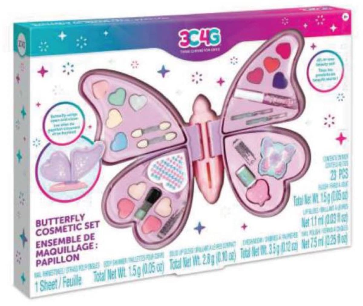 All-in-One Butterfly Cosmetic Case for Ages 8+