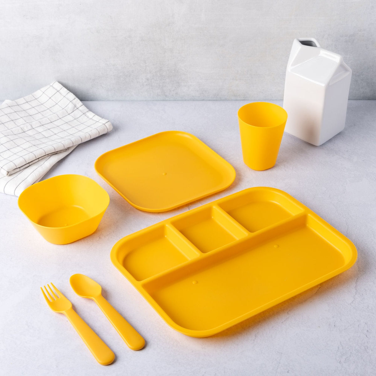 Manna Kids' Plastic Dinnerware Set, Serves 4, 24-pc, Dishwasher Safe