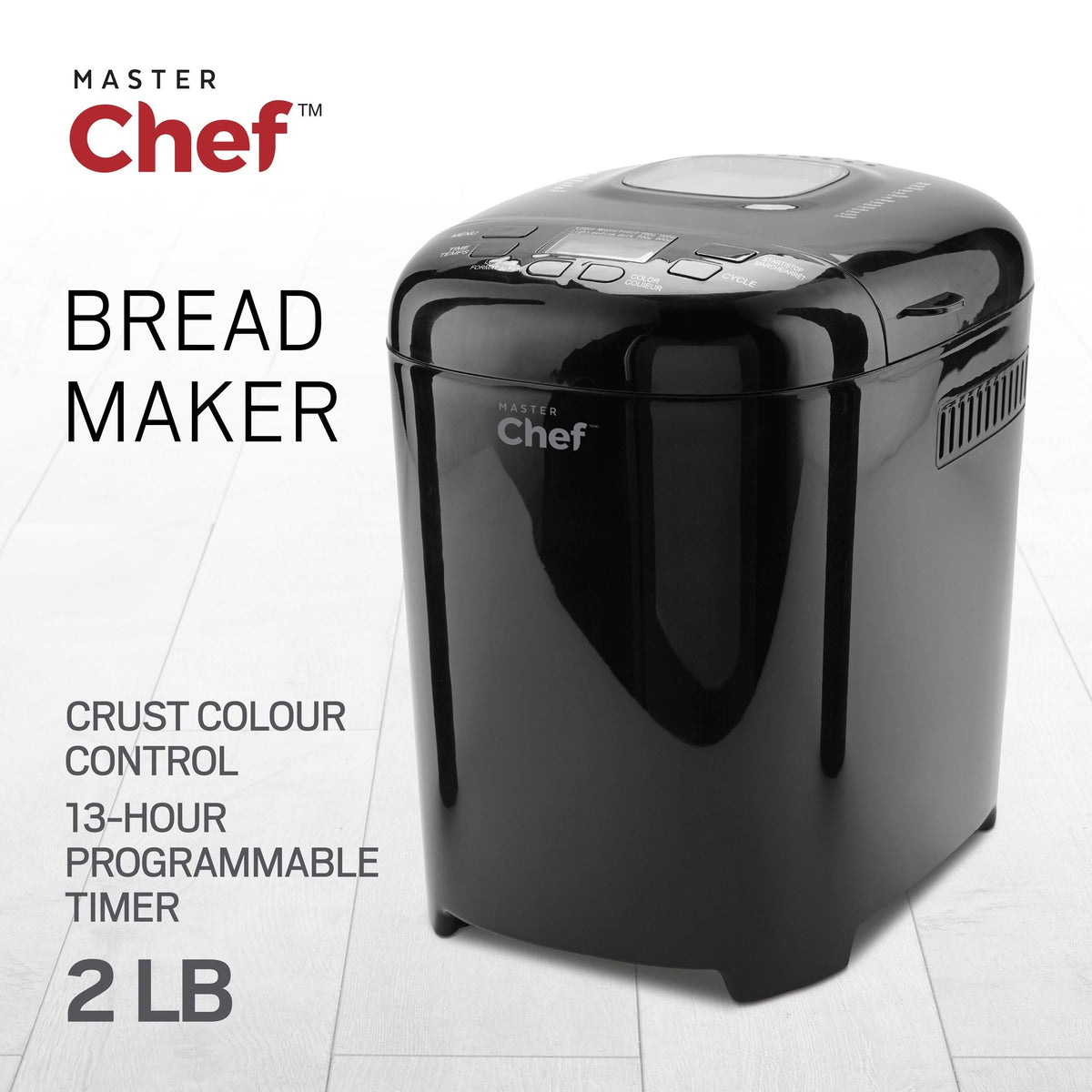Bread Maker with 12 Digital Functions, Black, 2lb
