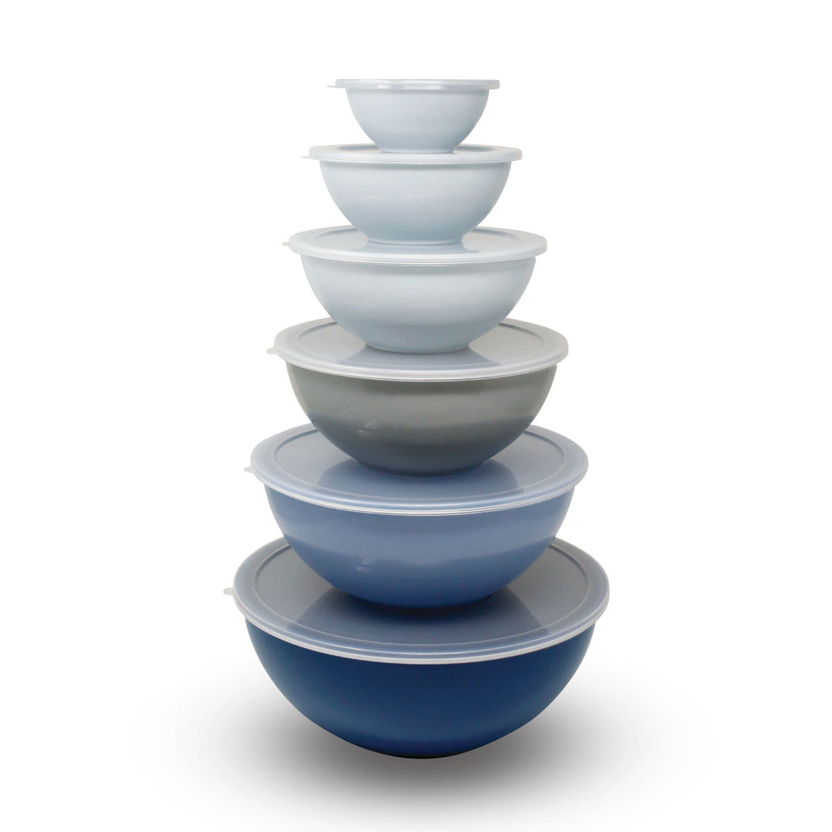 Mixing Bowl Set with Lids, Blue, 12-pc