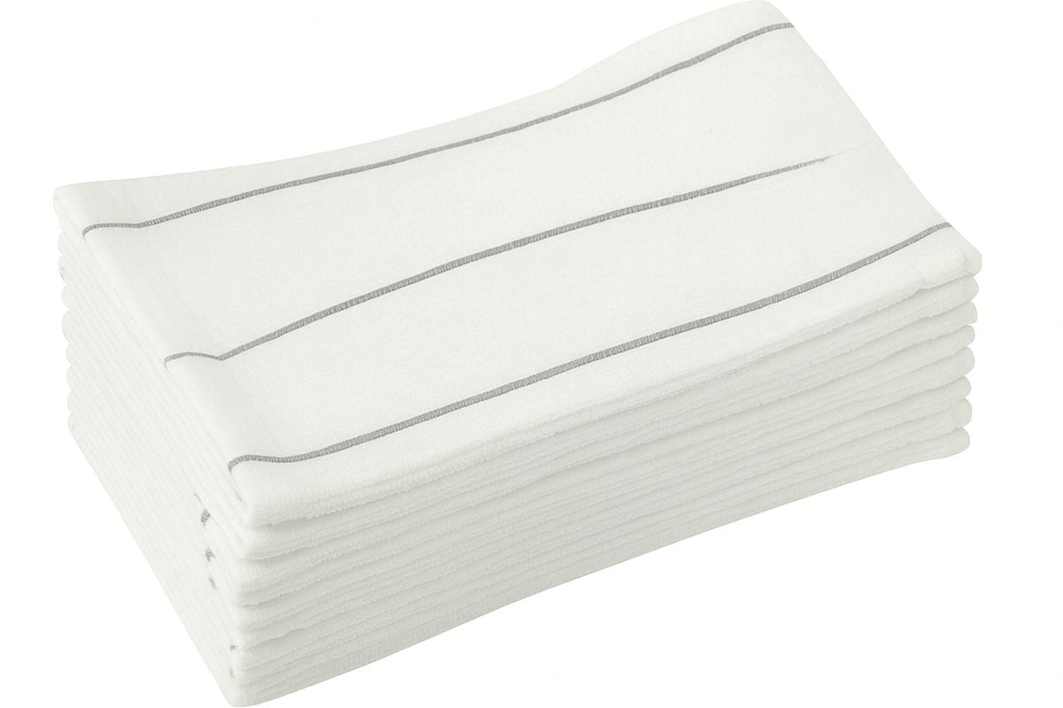 Ribbed Stripe Bar Mop Dish Cloths, Grey Stripes, 5-pk