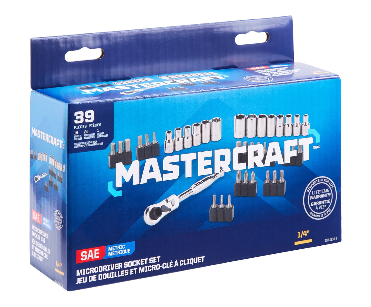 39 Piece 1/4" Micro Ratchet/Driver Set