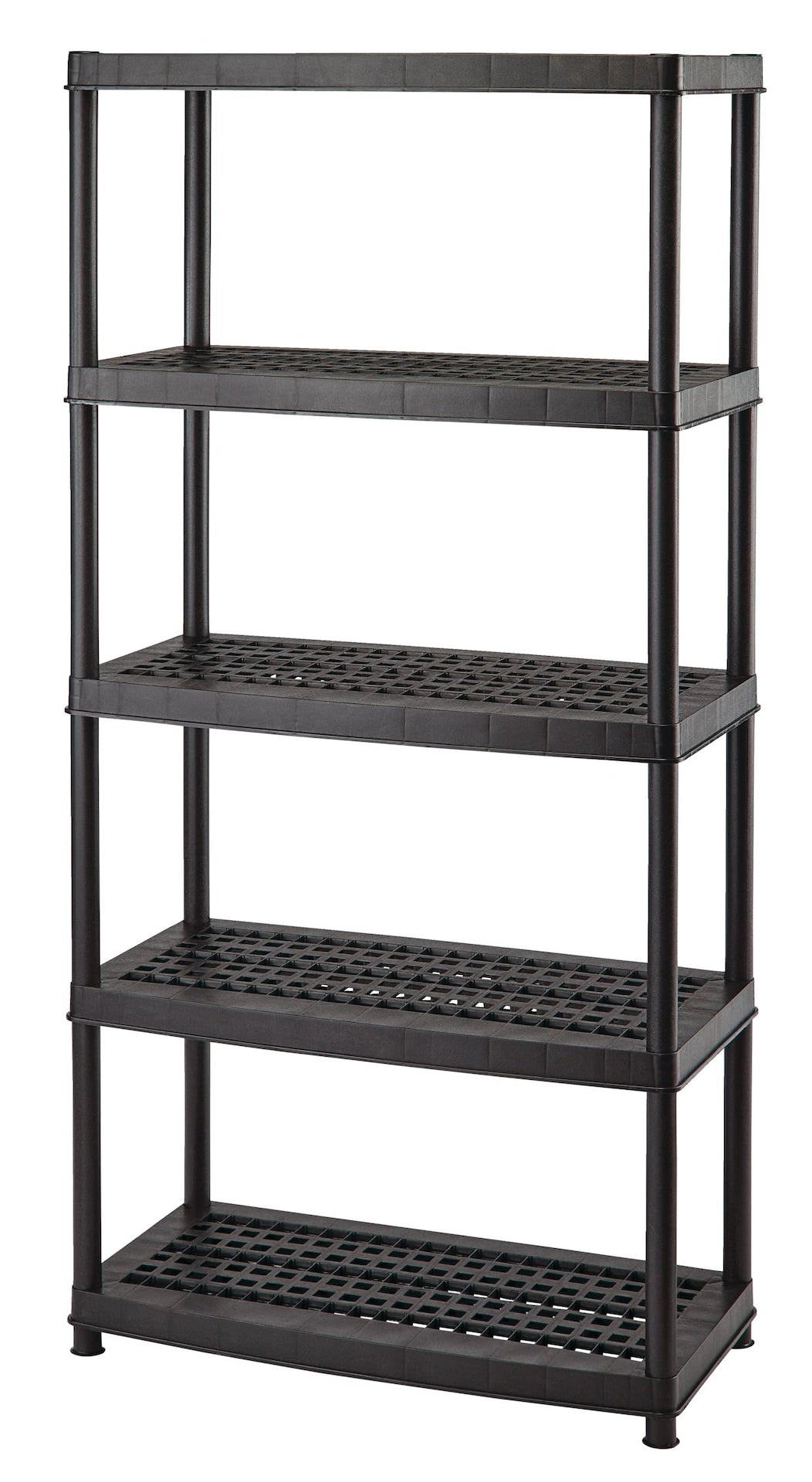 5-Shelf Resin/ Plastic Storage Rack/ Shelving Unit, 36 x 18 x 72-in