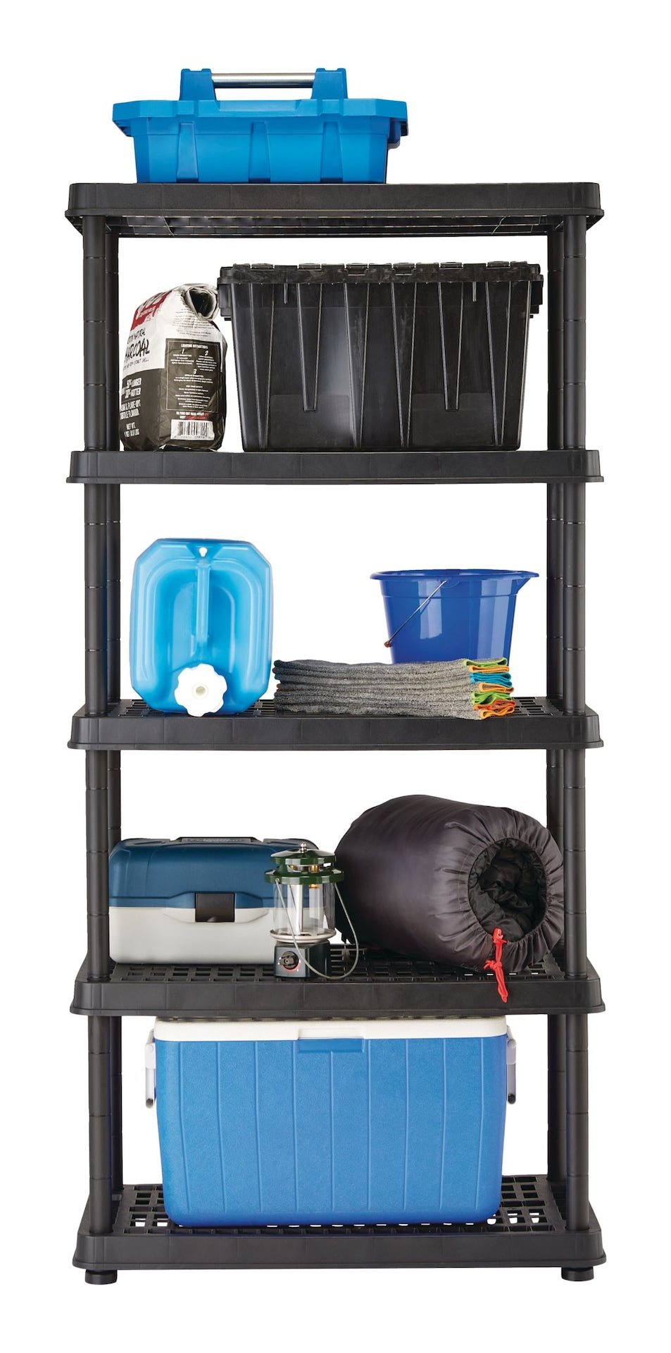 Adjustable 5-Shelf Resin/Plastic Storage Rack/Shelving Unit, 36 x 18 x 72-in