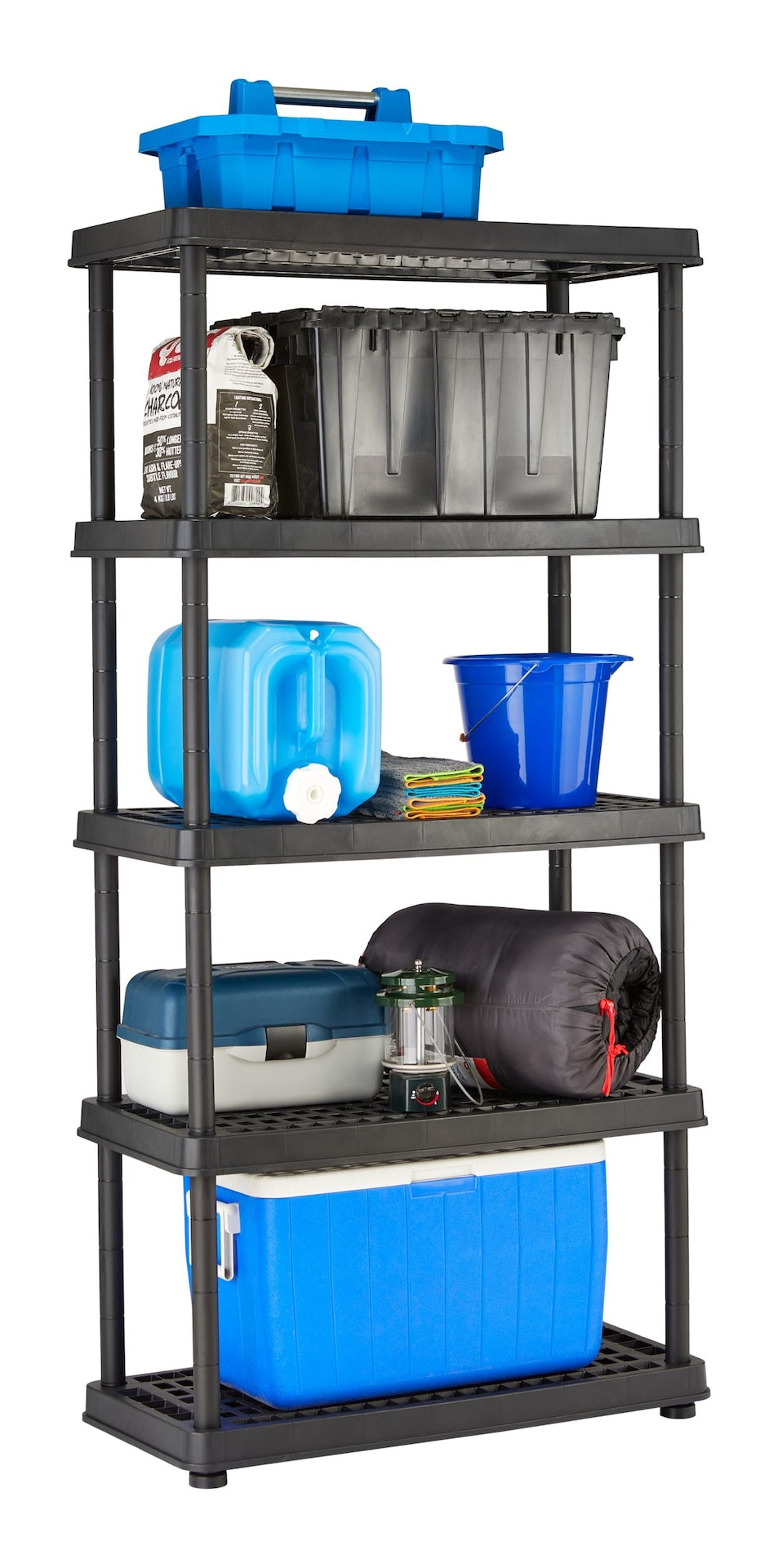 Adjustable 5-Shelf Resin/Plastic Storage Rack/Shelving Unit, 36 x 18 x 72-in