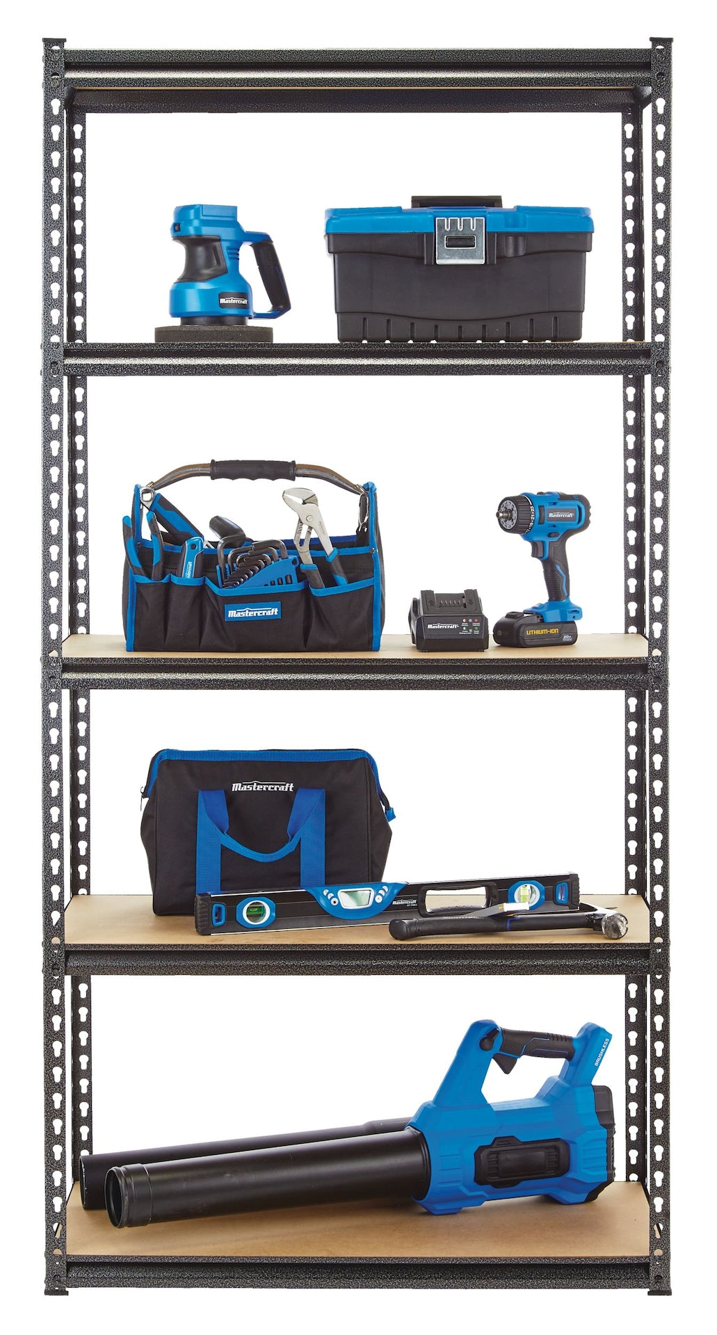 Adjustable 5-Shelf Steel Metal & Wood Storage Rack / Shelving Unit, 36 x 16 x 72-in