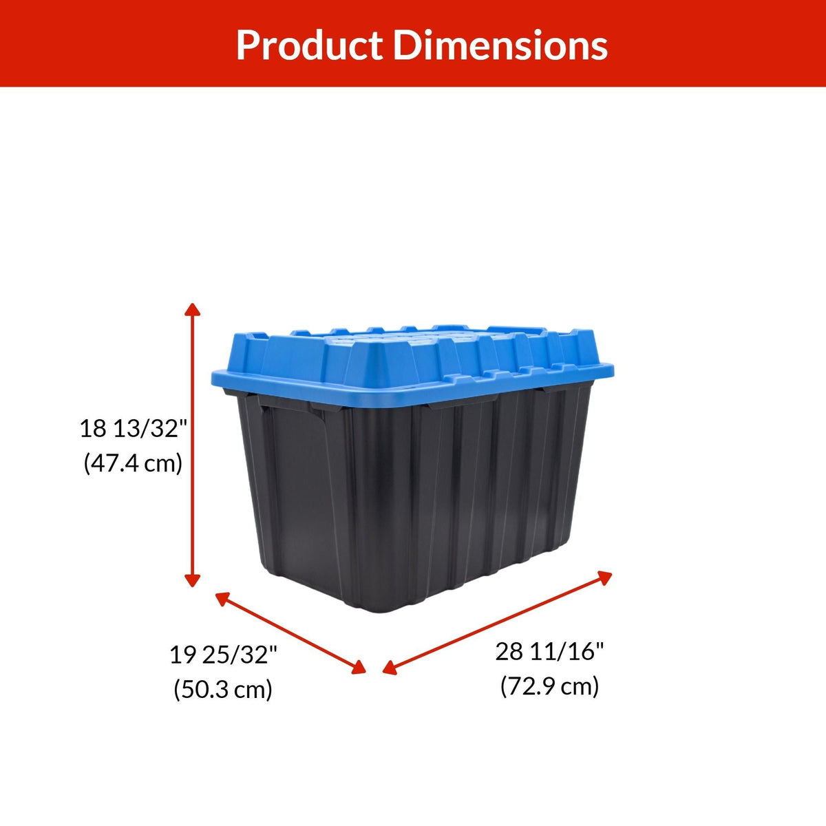Heavy-Duty Polypropylene Tote with Domed Lid, 120-L