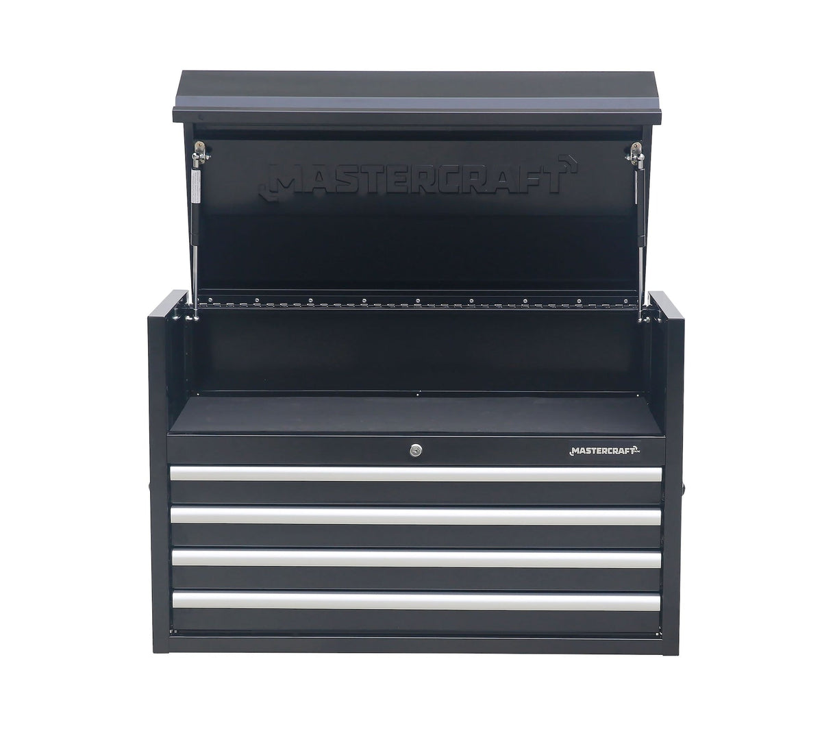 Powder-Coated Steel Tool Chest with Liners, Black, 36-in