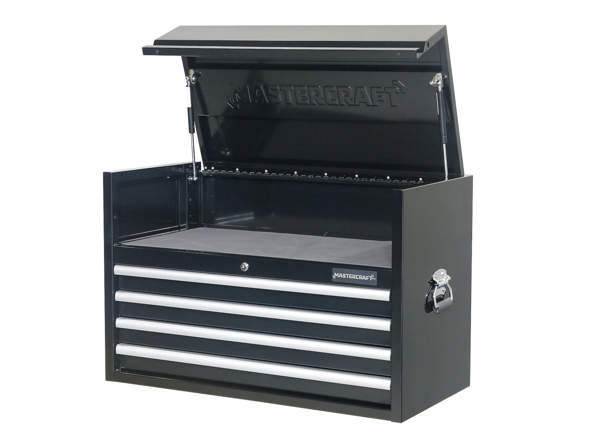 Powder-Coated Steel Tool Chest with Liners, Black, 36-in