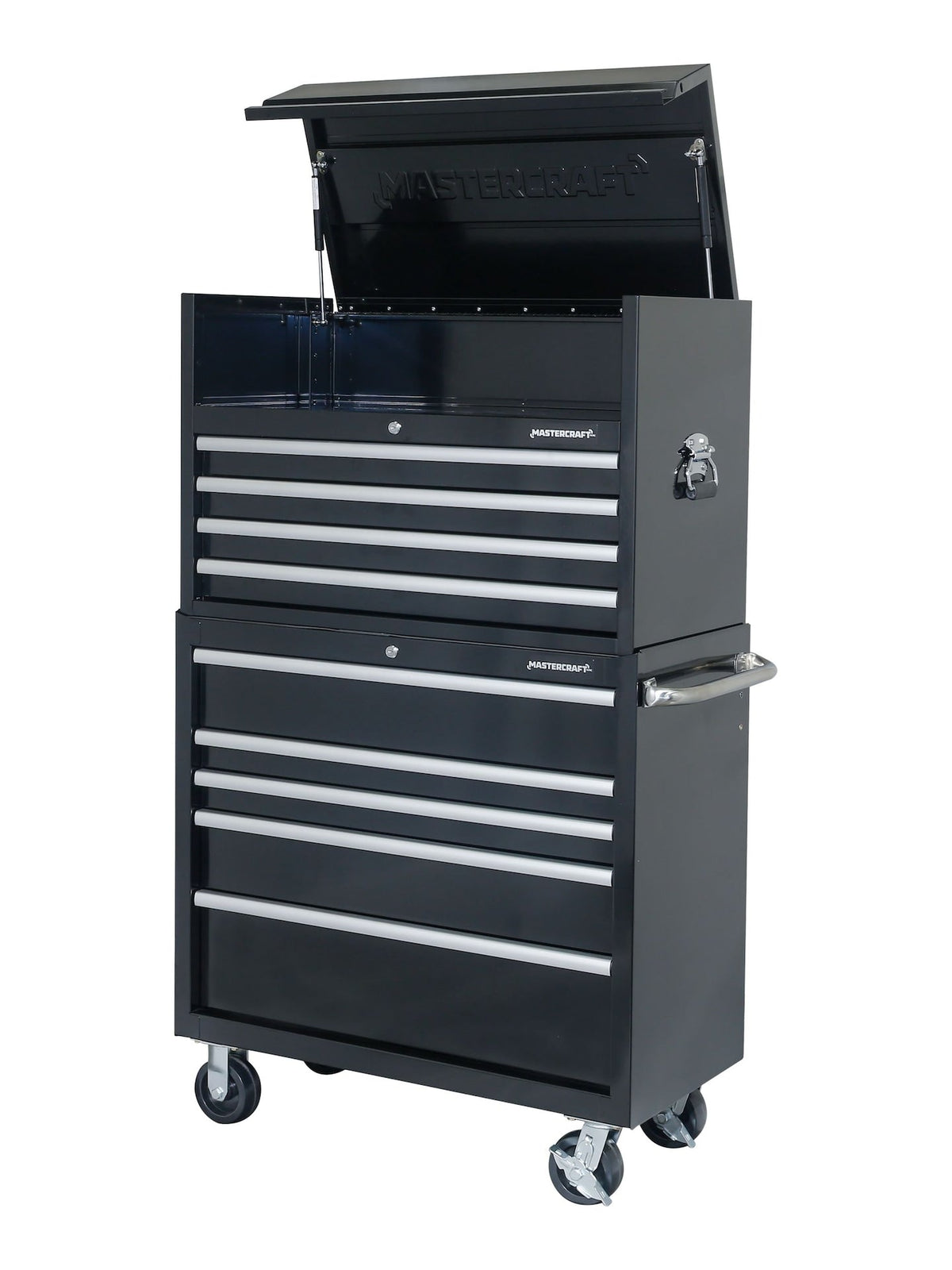 Powder-Coated Steel Tool Chest with Liners, Black, 36-in