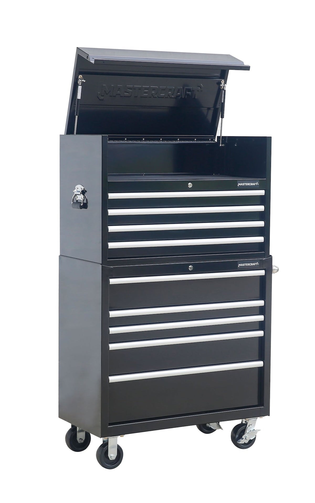 Powder-Coated Steel Tool Chest with Liners, Black, 36-in