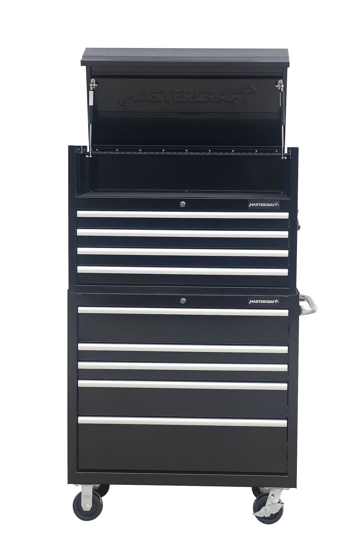 Powder-Coated Steel Tool Chest with Liners, Black, 36-in