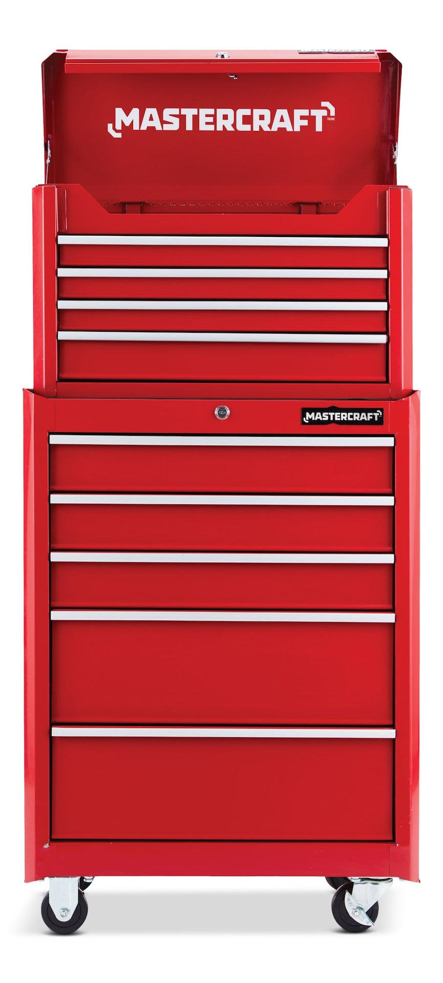Rolling Tools Storage Cabinet with 5 Drawers, Deep Red, 24-in