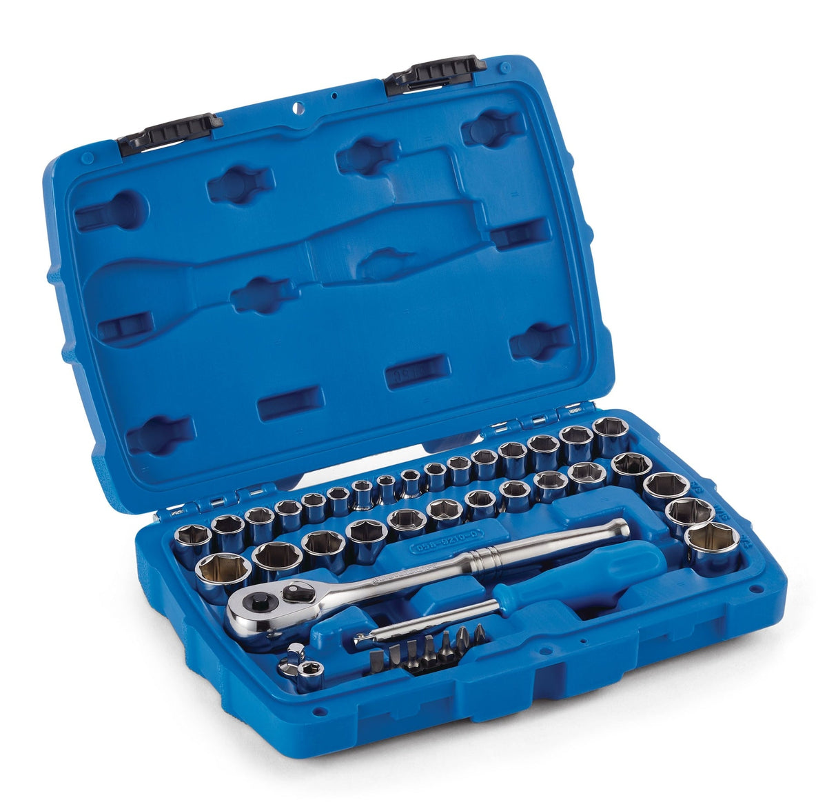 Socket Set, SAE / Metric, CRV, Nickel-Chrome Plating, 41-pc