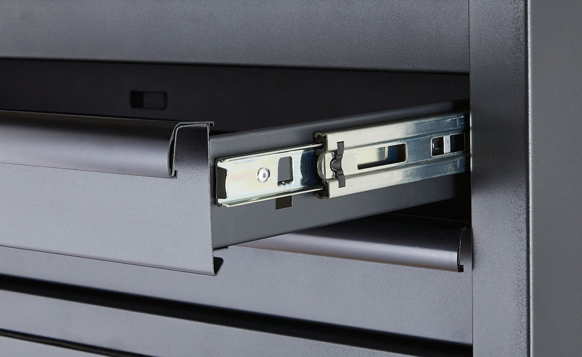 Tool Storage Cabinet, 8 Drawer, 41-in, Black