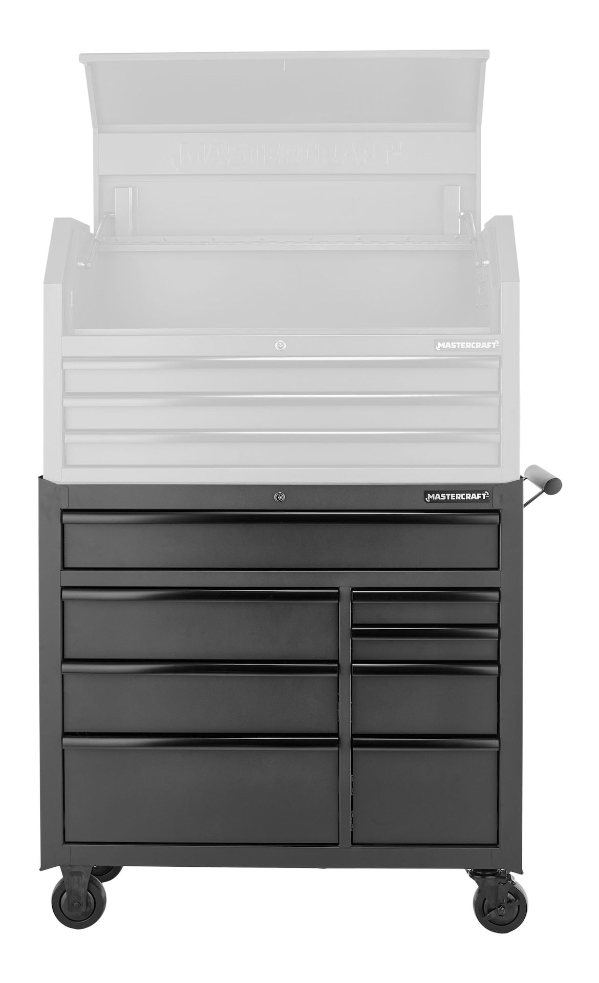 Tool Storage Cabinet, 8 Drawer, 41-in, Black