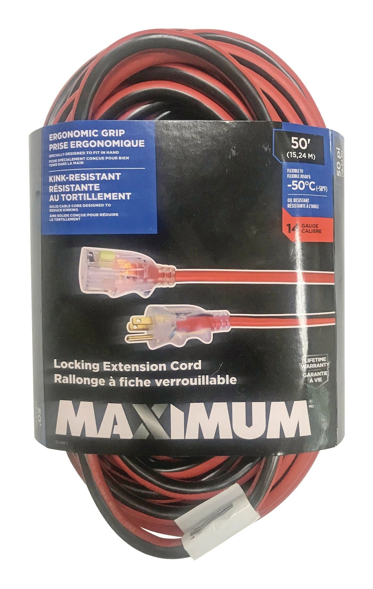 MAXIMUM Outdoor Extension Cord with Power Indicator Light, 50-ft