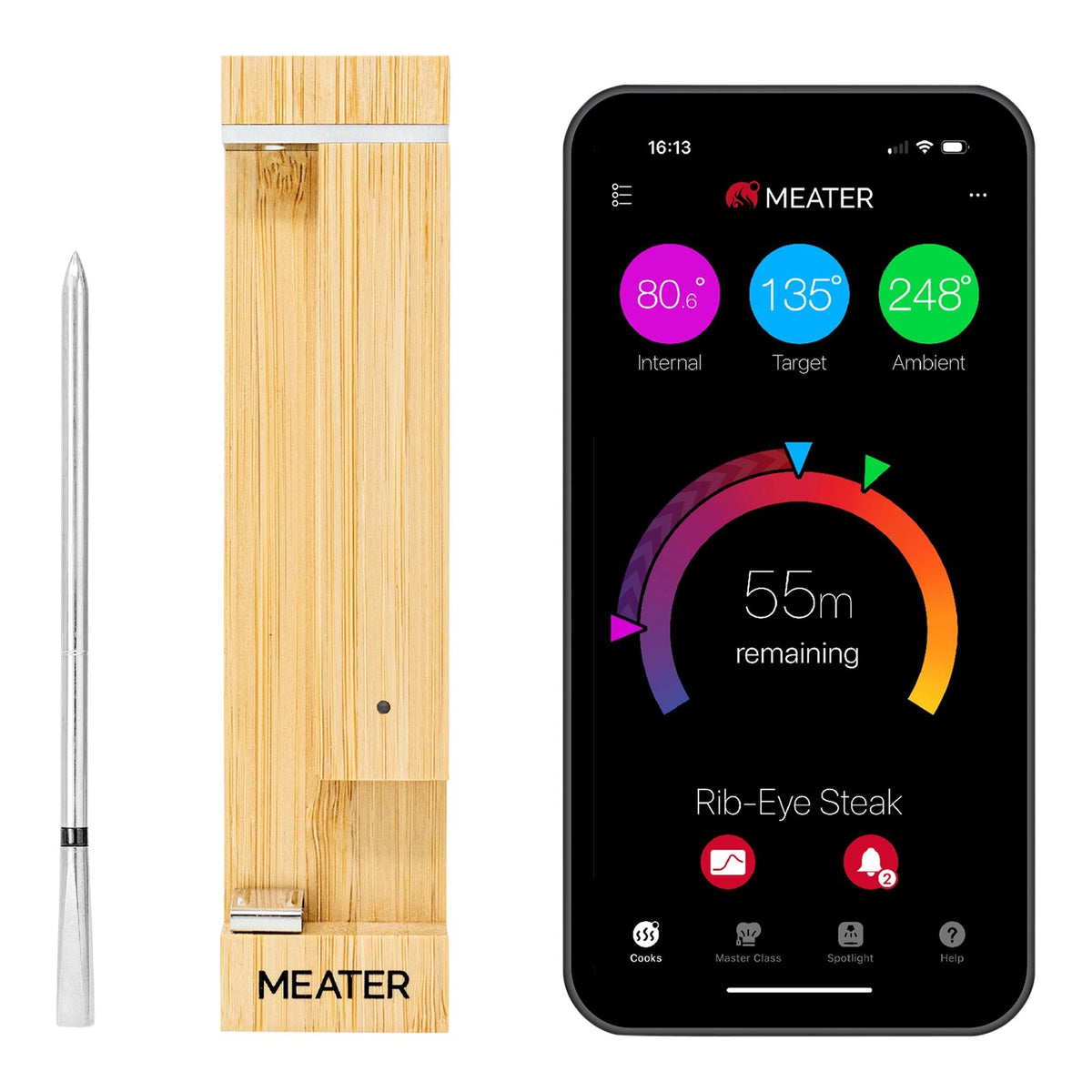 2 Plus Wireless BBQ Food & Meat Thermometer with Wireless, Silver