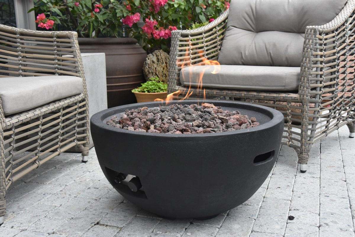 Jefferson Outdoor Gas-Fueled Fire Bowl with PVC Cover, 40,000 BTUs, 26 x 26 x 13-in