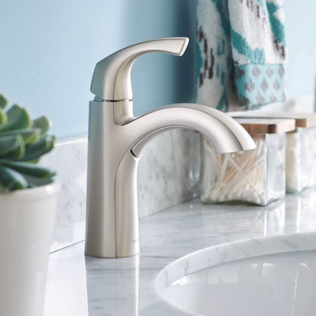 Lindor Single Handle Bathroom Faucet, Spot-resistant Brushed Nickel