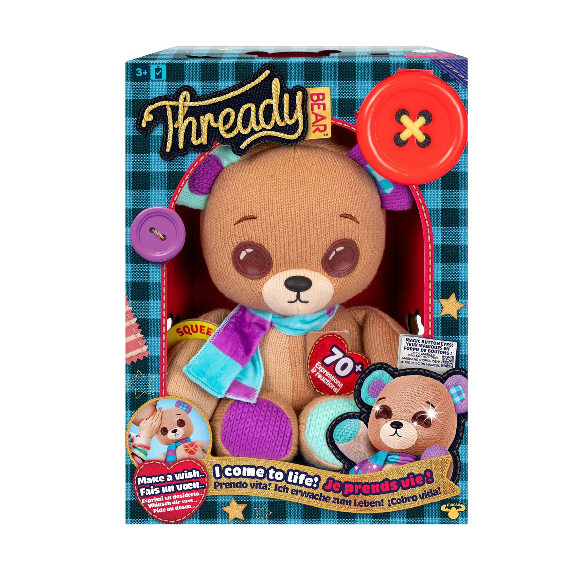 Moose Interactive Plush Teddy Bear, Ages 3+