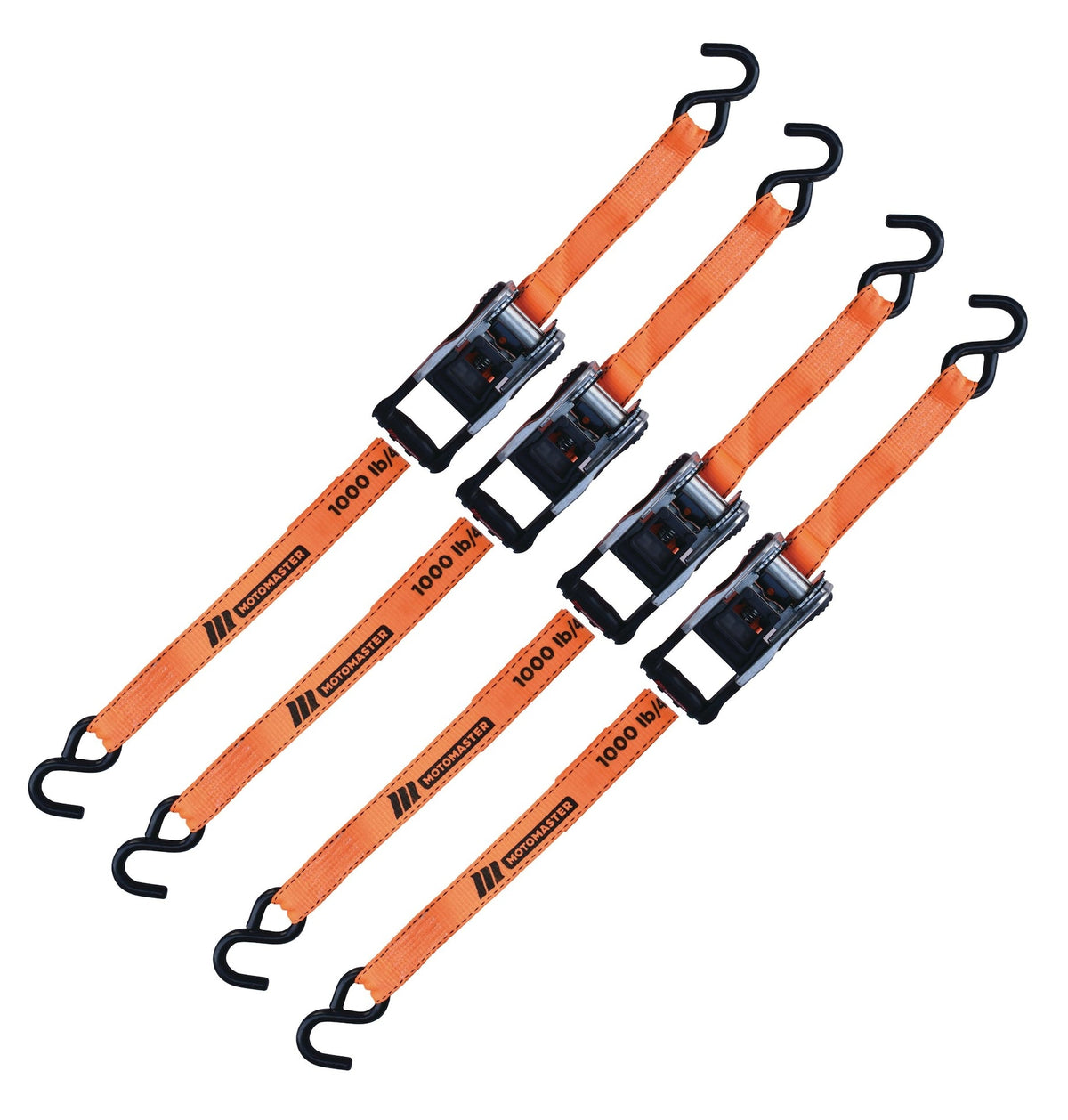 3,000-lb Heavy Duty Ratchet Tie Down Straps, Extra Long, 1.25-in x 20-ft, 4-pk