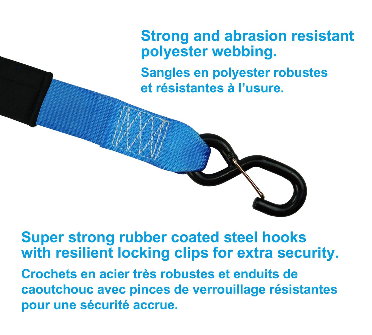3,600-lb Heavy Duty Ratchet Tie Down Strap, Assorted Sizes, 4-pk