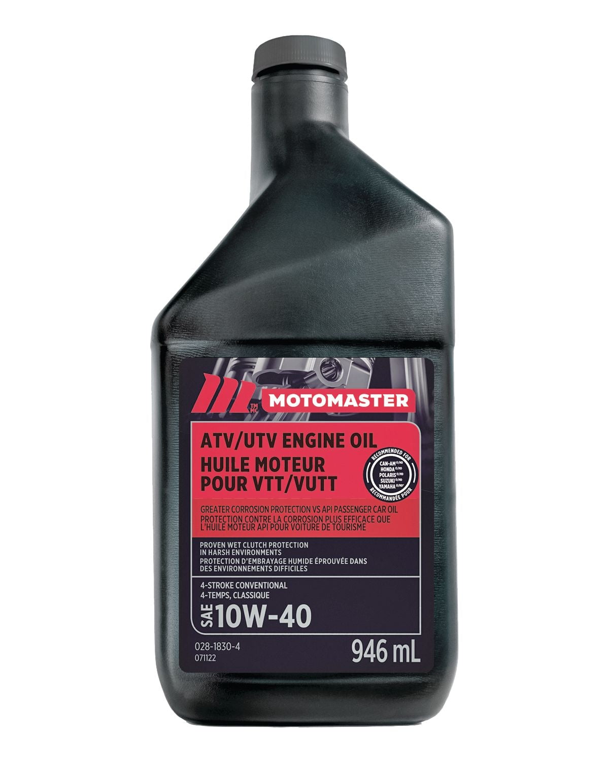 4-Stroke Premium ATV/UTV Engine Oil 10W40, 946-mL
