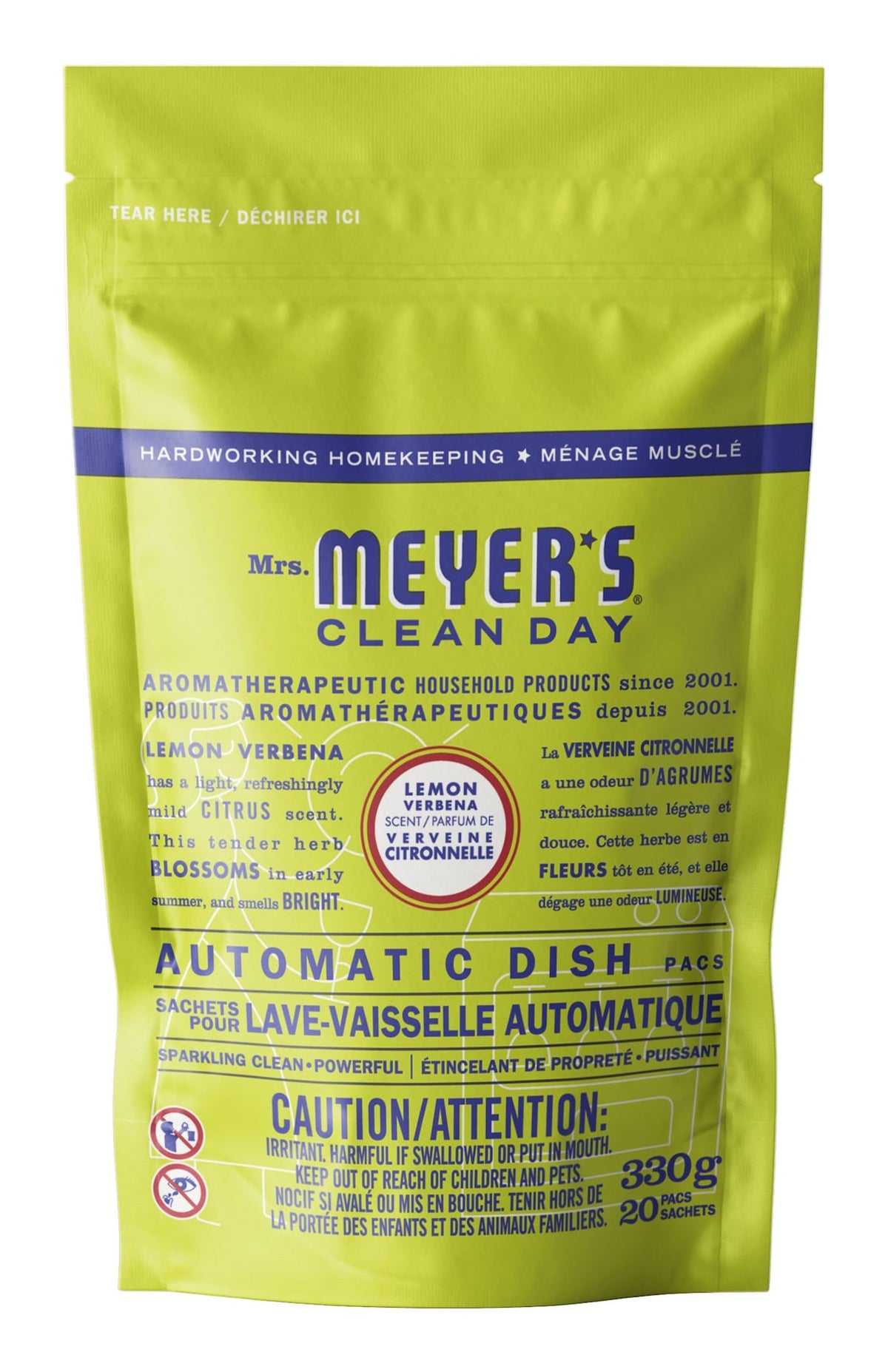 Automatic Dishwasher Detergent Tabs, Lemon Verbena Scent, 20-pk
