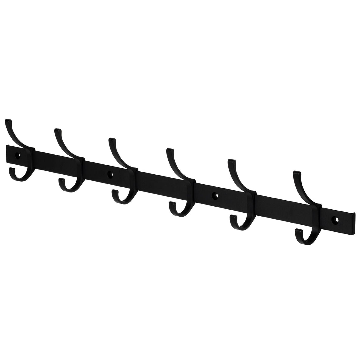 26.4" Aluminum Wall 6 Hook, Black
