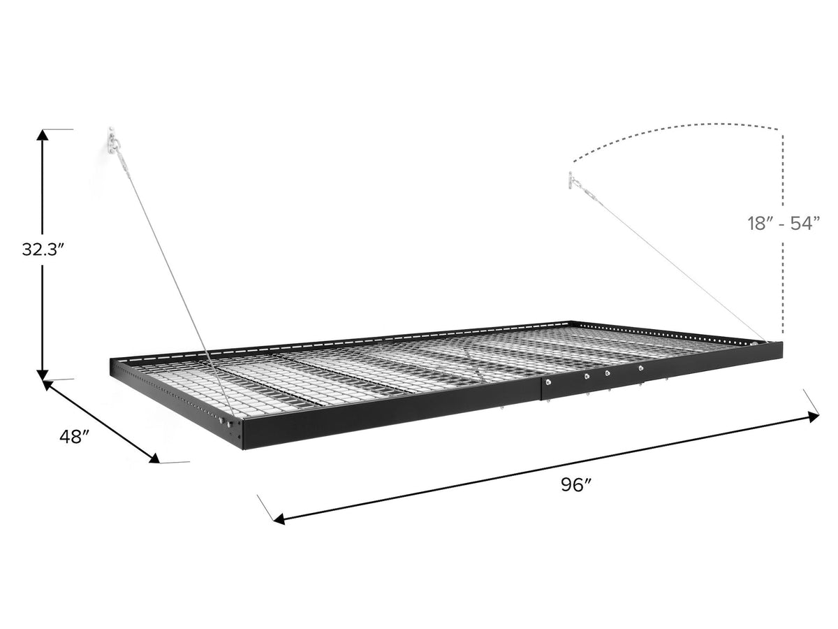 Wall Mounted Heavy-Duty Steel Shelf, 600-lb Capacity, 4-ft x 8-ft
