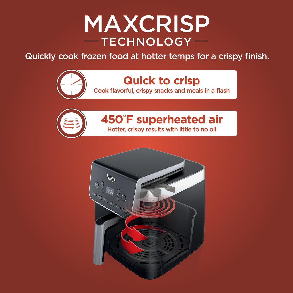 Ninja Pro XL 6-in-1 Air Fryer with Non-Stick Basket & Recipe Book, 6.5-qt