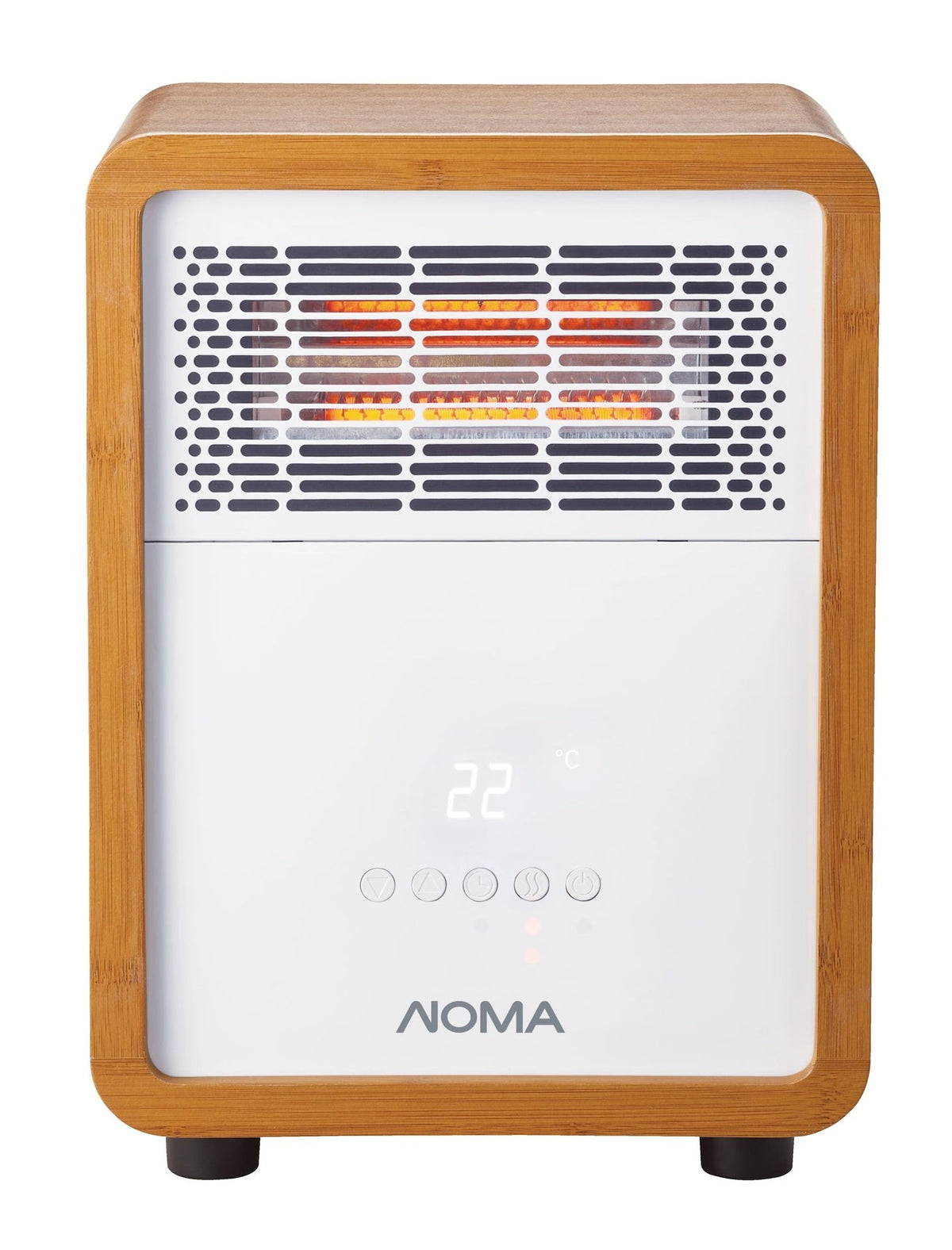 3-Setting Cabinet Heater with Child Lock, Quartz and Radiant Heating, Wood Grain Finish