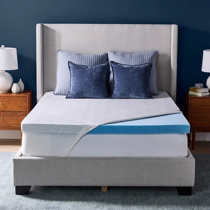 Novaform 3 in. Soothing Cool Plus Gel Memory Foam Mattress Topper
