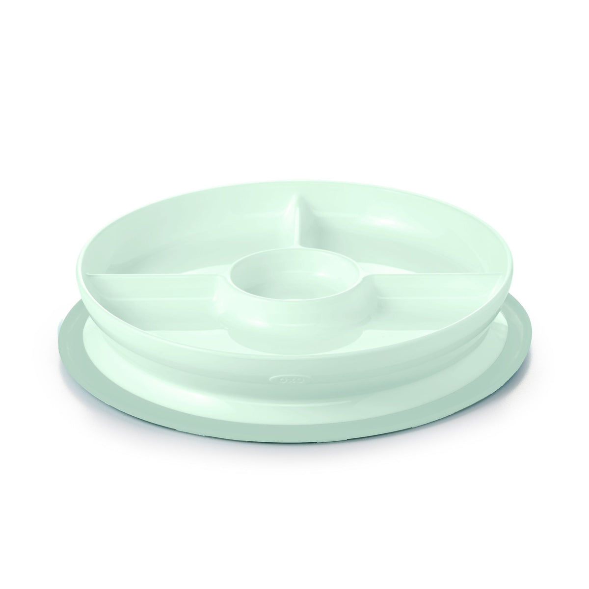 Tot Stick & Stay Divided Plate, Opal