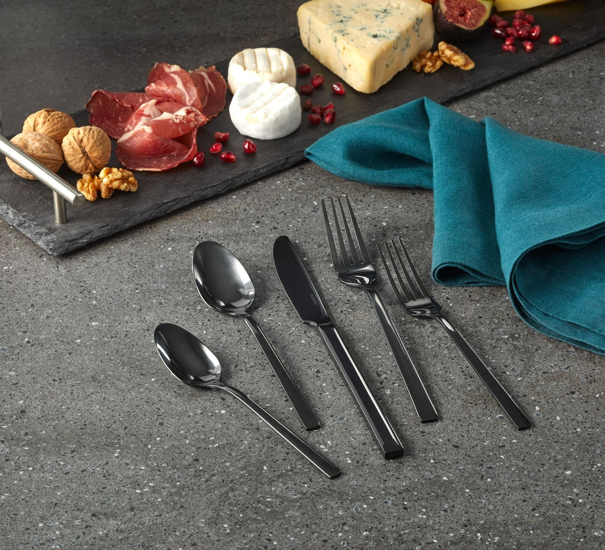 Belvedere Stainless Steel Flatware Set, Serves 4, 20-pc, Black