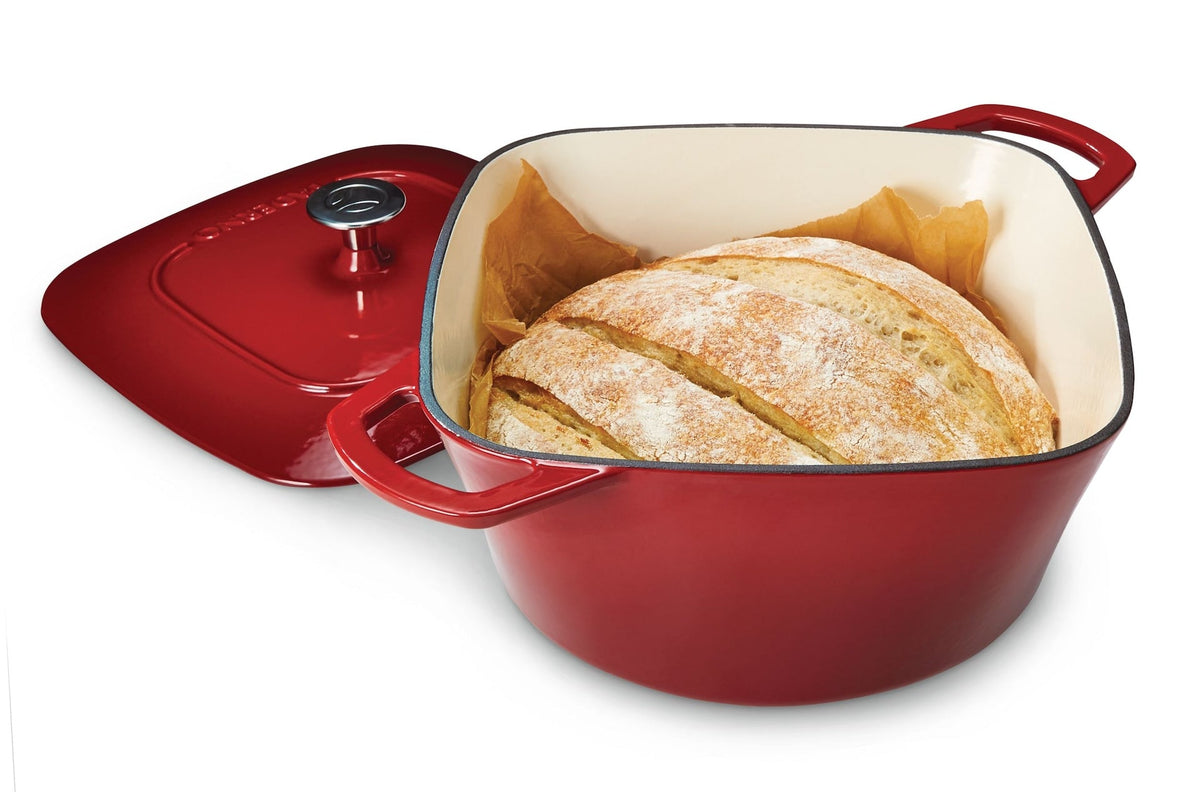 Dutch Oven, Durable Cast Iron, Oven Safe, Red, 6.5qt