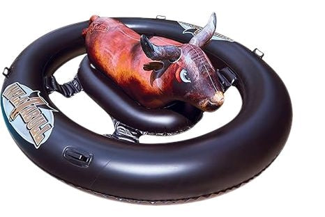 Inflatabull Inflatable Bull Ride-On Lake/Pool Float Toy, Brown