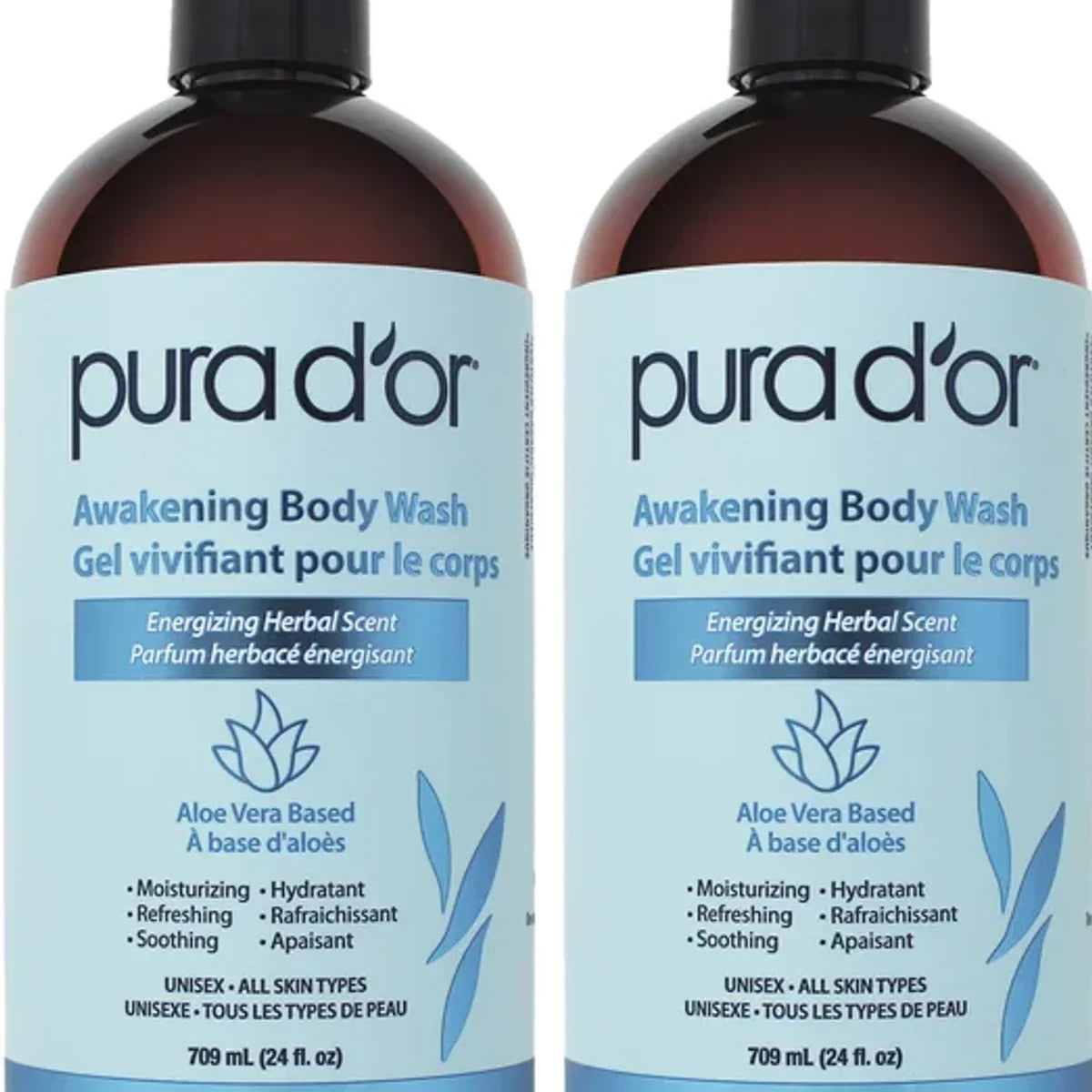 Pura D'or Awakening Body Wash, 2 x 709 mL