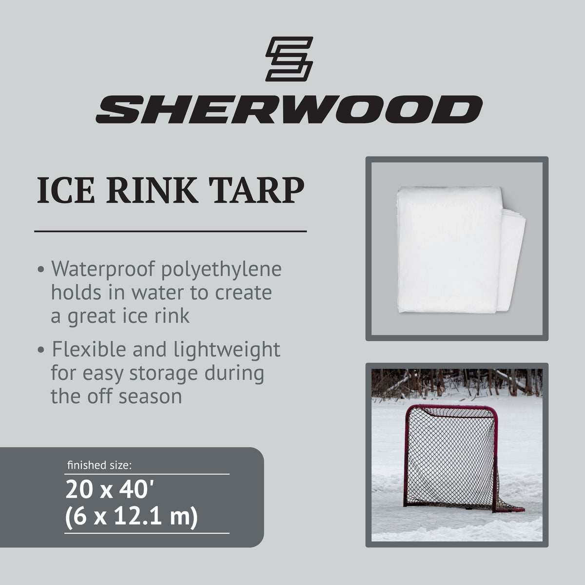 Ice Rink Tarp, Waterproof, 20-ft x 40-ft