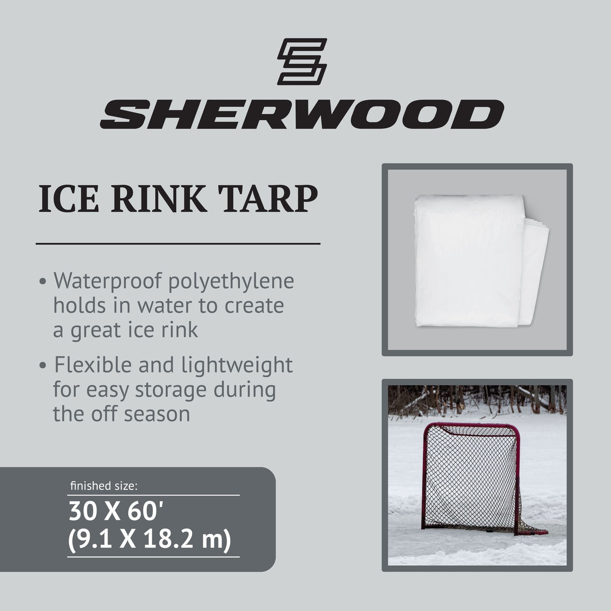 Ice Rink Tarp, Waterproof, 30-ft x 60-ft