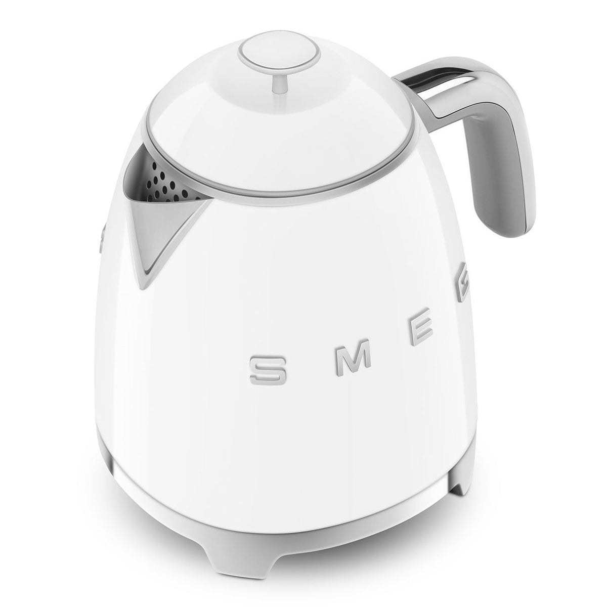 50's 1400W Retro Style Electric Mini Countertop Kettle with Cordless Base, White, 0.8-L