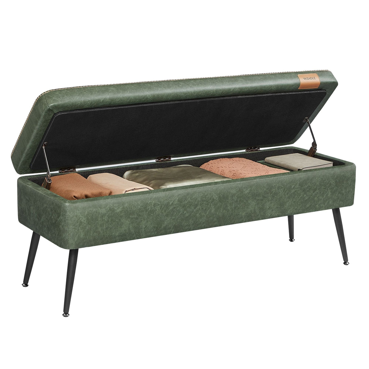 Home Modern Forest Green Ottoman Storage Bench