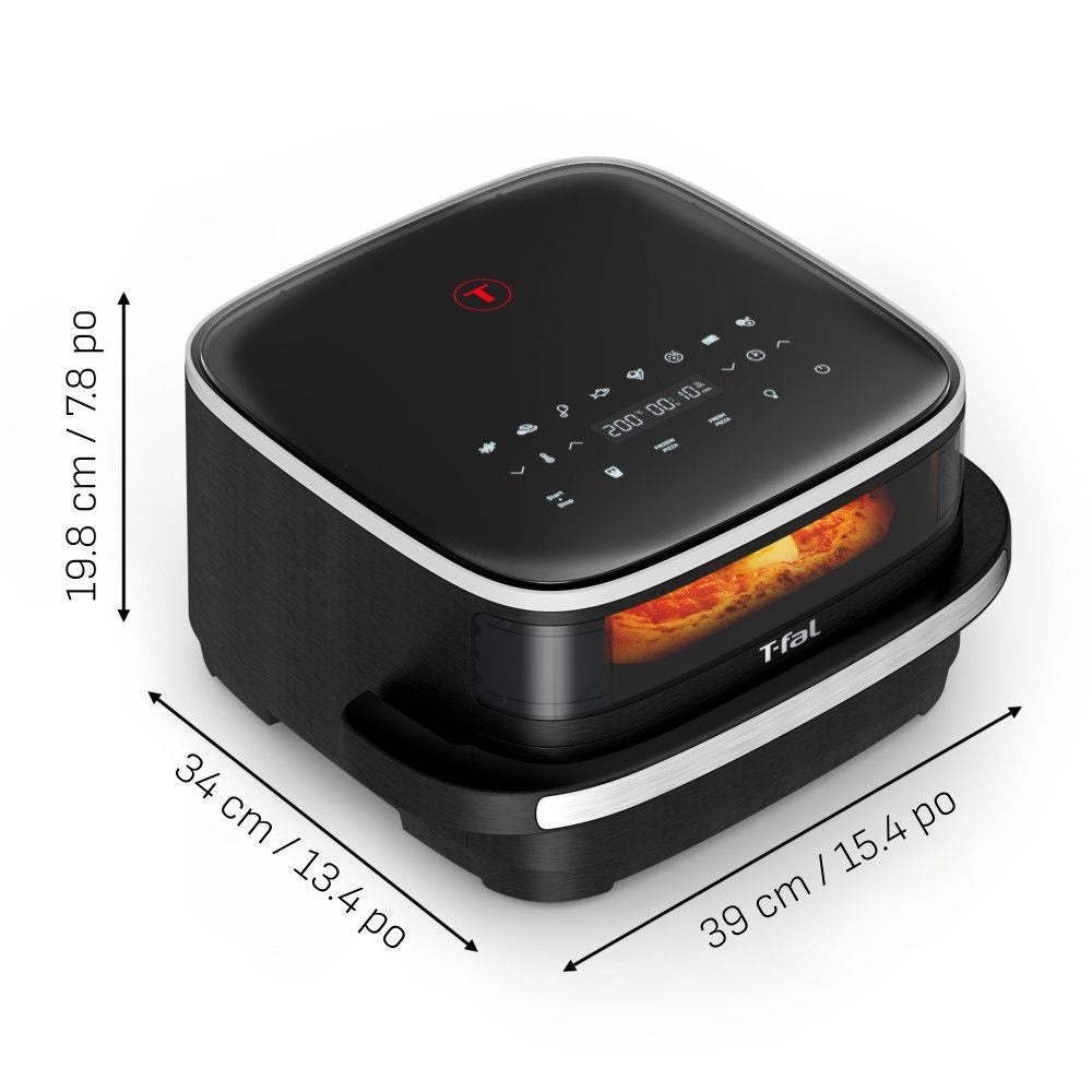 Easy Fry XL Surface Air Fryer, 10-in-1, Large Air Fryer, Super-Sized Cooking Surface, Compact Format, 4L / 4.2Qt, Black