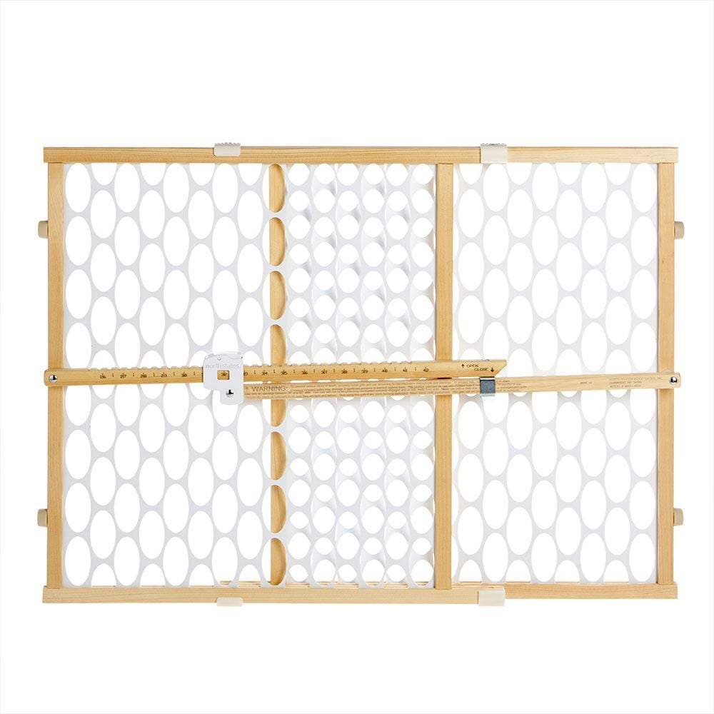 Quick Fit Oval Mesh Wooden Baby Safety Gate